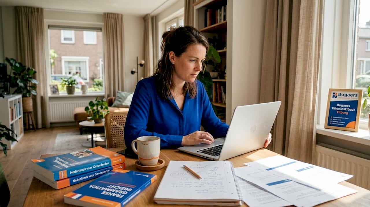 Vrouw ontdekt nieuwe taal door samen met haar gezin films en muziek uit andere culturen te beleven aan de eettafel.