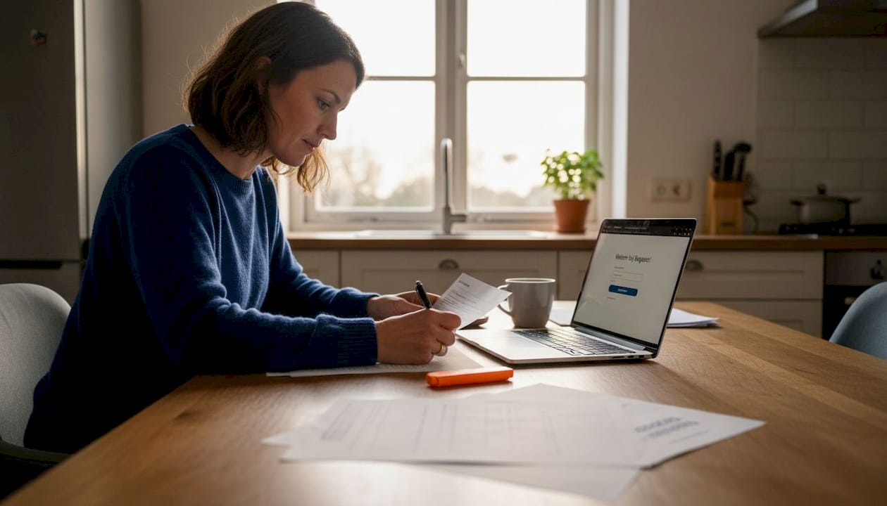 Vrouw maakt zich klaar om haar taaldiploma aan te vragen