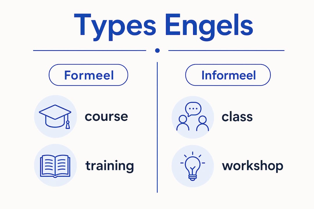 Overzichtelijke infographic waarin verschillende manieren om Engels te leren naast elkaar worden gezet