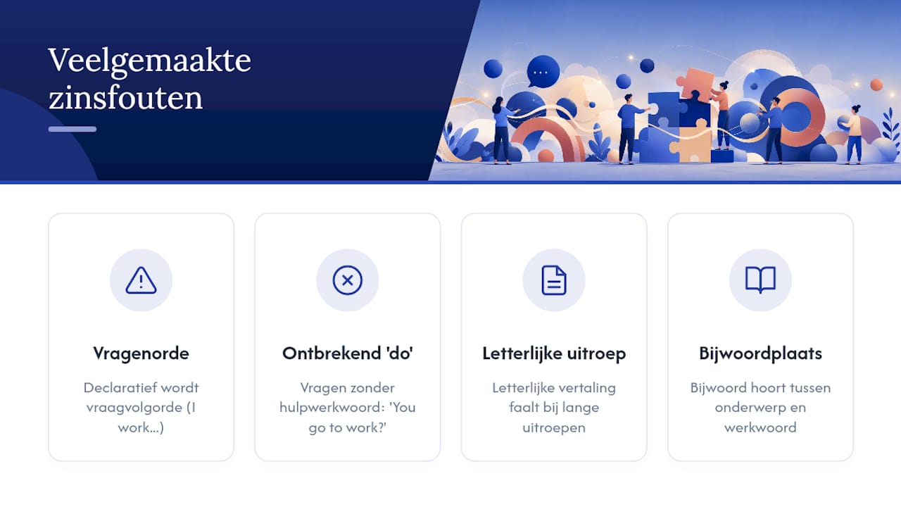 Overzicht van veelgemaakte Engelse zinsfouten door Nederlanders