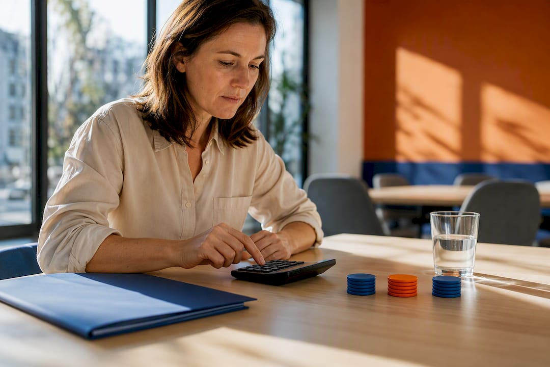 HR-professional die het budget voor taaltraining berekent