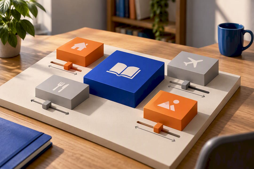 Schematische weergave van de kostenverdeling voor een taalreis