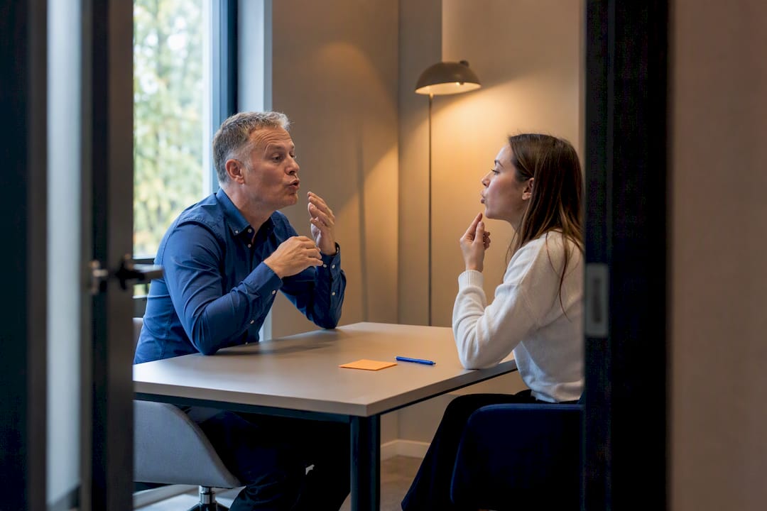 Deelnemer tijdens intensieve individuele taallessen