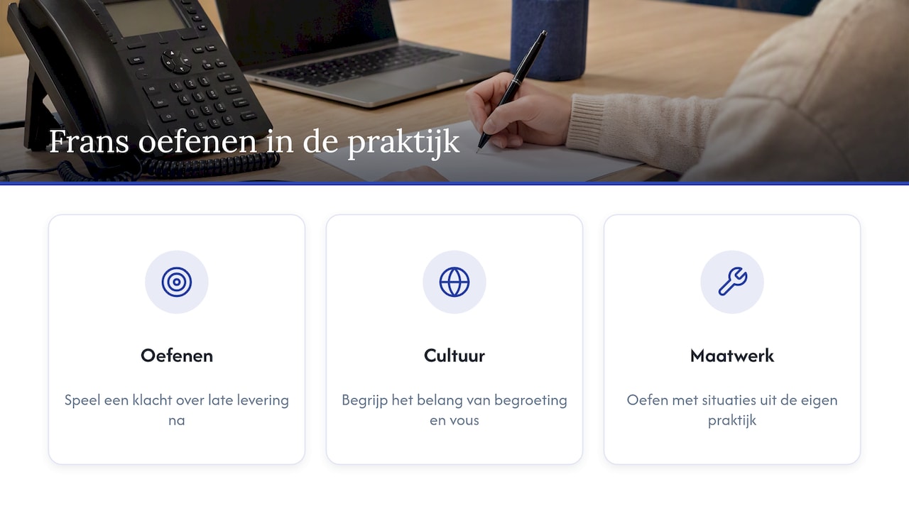 Onze kijk: zinnen leren is het begin, zekerheid komt door oefenen — overview diagram